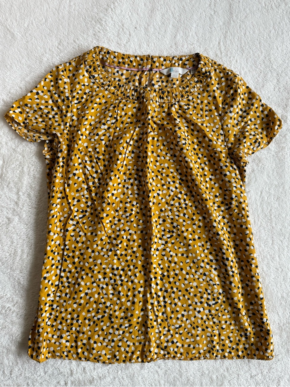 Boden Carey Blouse “Tuscan Sun Speckle” – Yellow/Black/White – Size 4